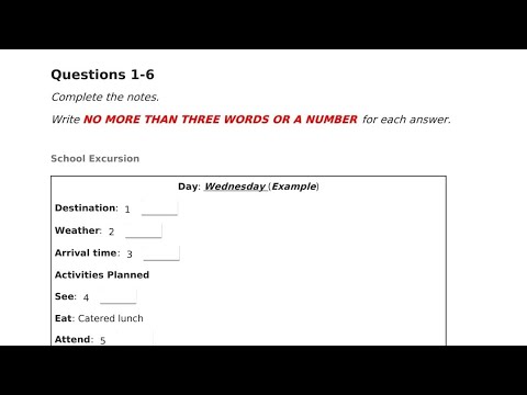 You are currently viewing school excursion IELTS listening test with answers / day Wednesday example IELTS listening test